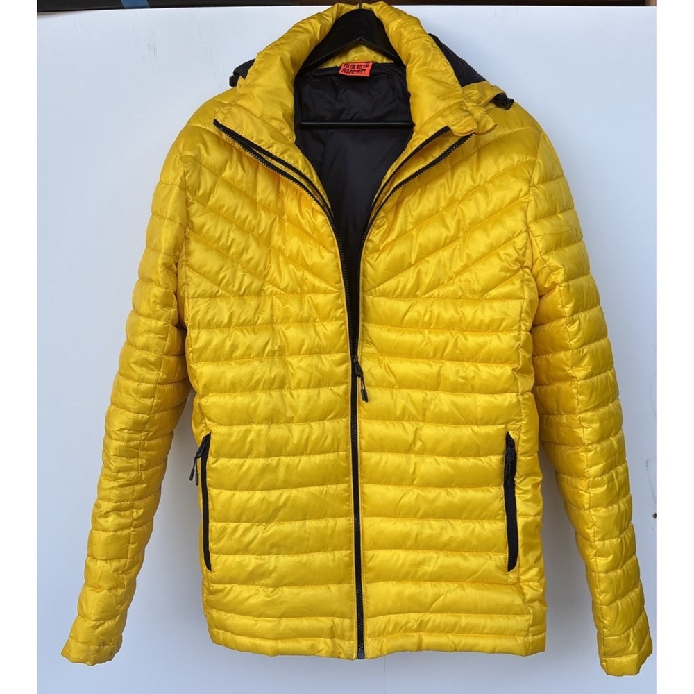 Superdry Quilted Coat Double Zipper Japan Size W Med M5010022A (RC)